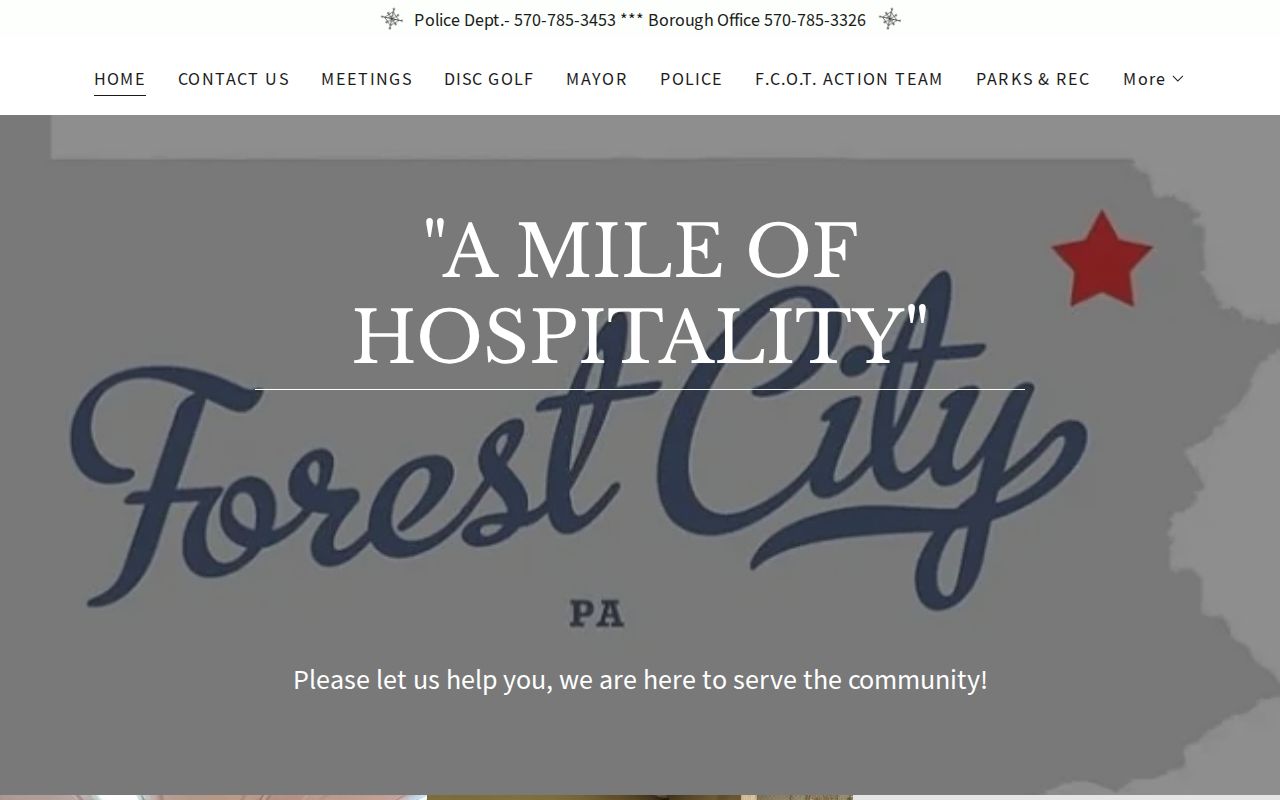 Forest City Borough official page used to locate the police records source